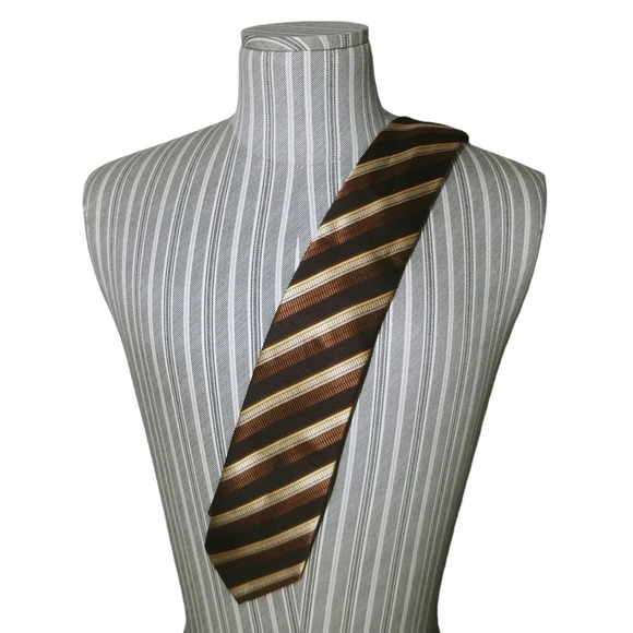 Santino  Platinum Suit Jacket Tie Retro Vintage Tones of Brown - Picture 1 of 4